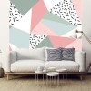 Papier peint graphique scandinav pastel